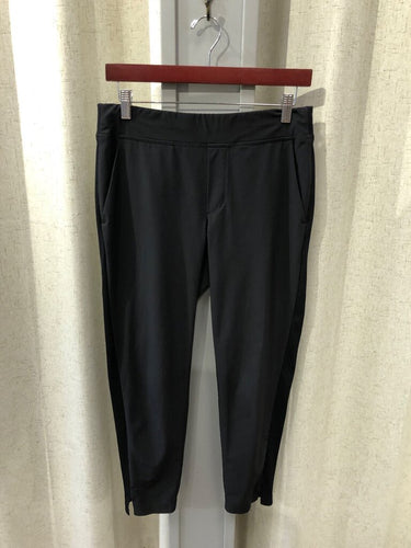 Athleta Black Ribbed-Waist Tapered Ankle Pants sz 4