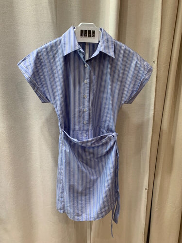 Maeve Striped Tie-Waist Shirt Dress sz XS