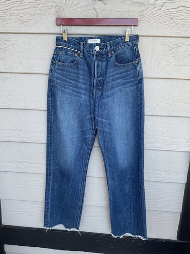Moussy Vintage High Rise Straight Leg Raw Hem Jeans sz 26
