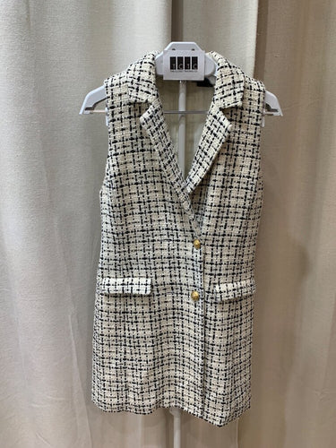Alice + Olivia Tweed Sleeveless Blazer Mini Dress sz 6