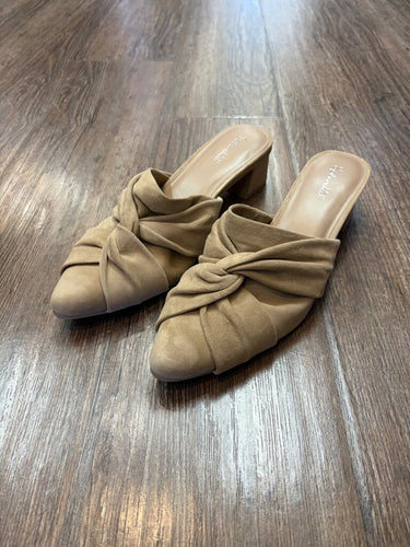 Splendid Tan Suede Pointed Toe Knotted Mules Size 9.5 sz 9.5