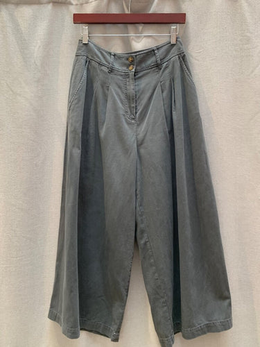 Vanessa Bruno Pleated Wide-Leg Cropped Pants sz 38