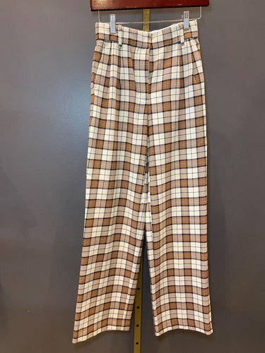 Wilfred Plaid Wide-Leg Trousers sz 0