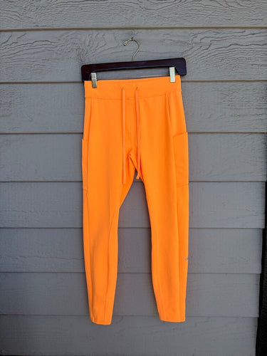 Alo Yoga Neon Orange Drawstring Jogger Pants sz S