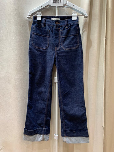 Zimmermann Dark Wash Cuffed Straight Leg Jeans sz 25