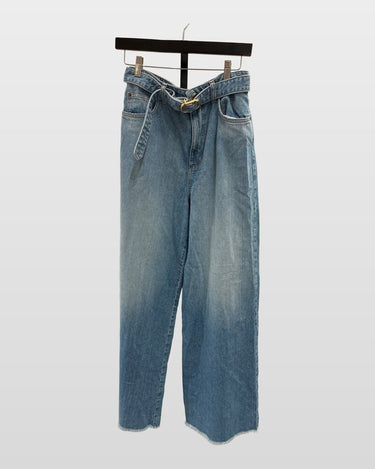 Twinset Light Wash Belted Wide Leg Denim Jeans sz 28