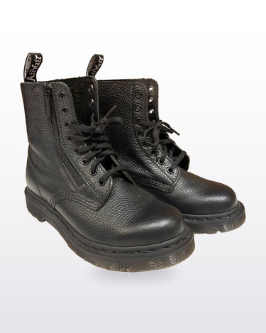 Dr. Martens 1460 Pascal w/ Zip Black Leather Combat Boots sz 7