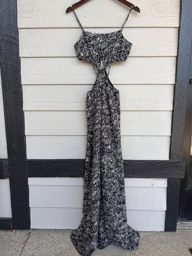 Jonathan Simkhai Black and White Printed Cutout Maxi Dress sz S