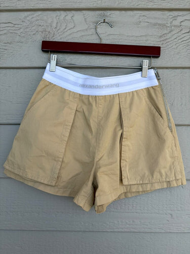 Alexander Wang Elastic Logo Waistband Cotton Shorts sz 8