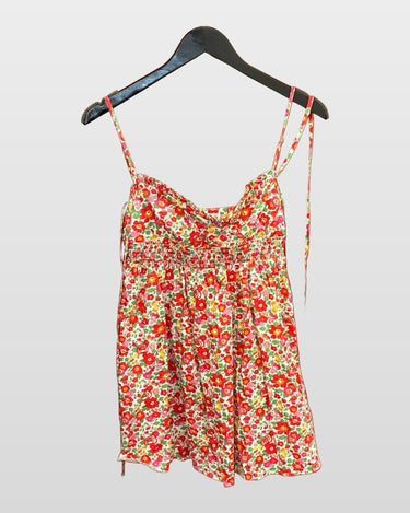 For Love & Lemons Floral Smocked Mini Dress sz S