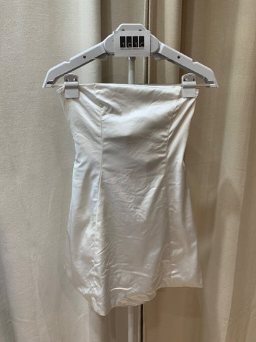 Majorelle White Satin Strapless Bow Back Mini Dress sz S