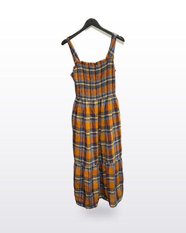 Birds of Paradis by Trovata Plaid Smocked Sleeveless Maxi Dress sz MEDIUM
