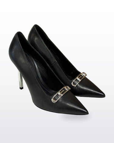 Alexander Wang Leather Pointed-Toe Pumps with Metal Hardware sz 37