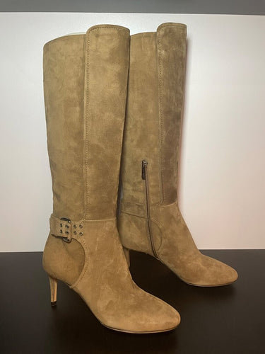 Jimmy Choo Tan Suede Buckle Knee-High Boots sz 37½