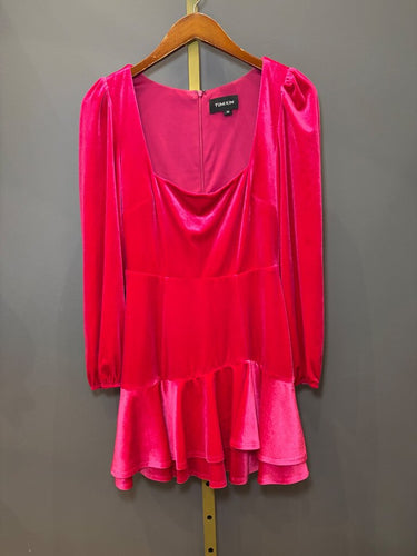Yumi Kim Pink Velvet Long Sleeve Mini Dress sz M