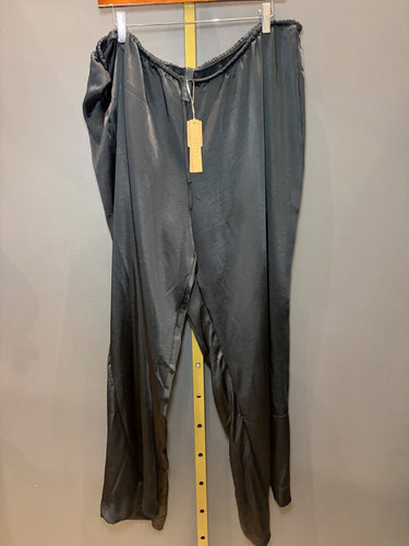 SKIMS Black Satin Wide Leg Lounge Pants sz 3X