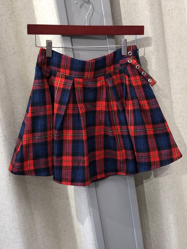 superdown Plaid Pleated Mini Skirt sz S
