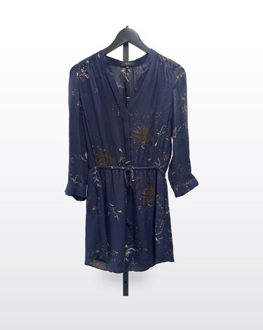 Babaton Navy Floral Silk Mini Dress sz S