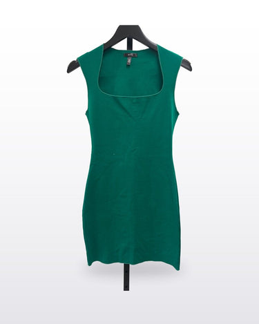 Aqua Emerald Green Square Neck Sleeveless Mini Bodycon Dress sz S
