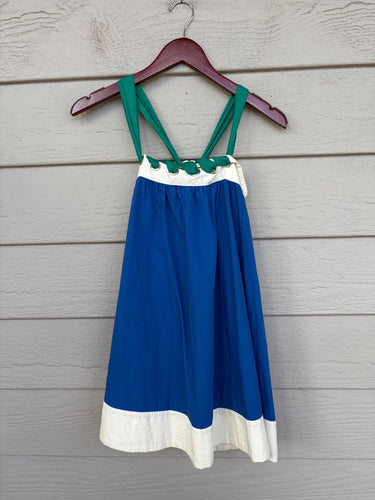 J.Crew Blue Colorblock Grommet Halter Mini Dress sz XXS