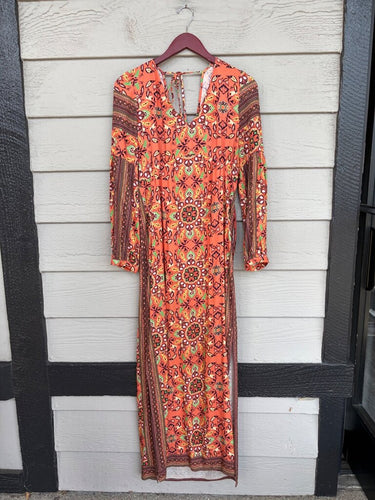 Farm Rio for Anthropologie Printed Long Sleeve Maxi Dress sz S