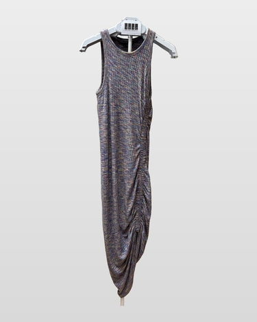 Veronica Beard Jeans Ribbed Sleeveless Ruched Maxi Dress sz S