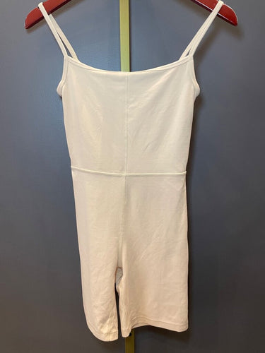 Wilfred Free Cream Spaghetti Strap Bike Short Romper sz S