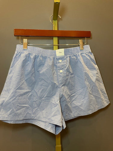 Tna Aritzia Blue Micro Check Boxer Shorts sz S