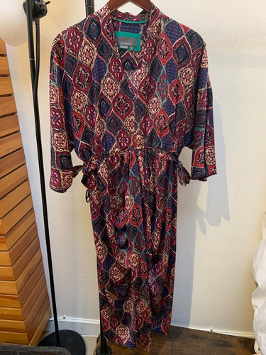Anthropologie Printed 3/4 Sleeve Maxi Dress sz S