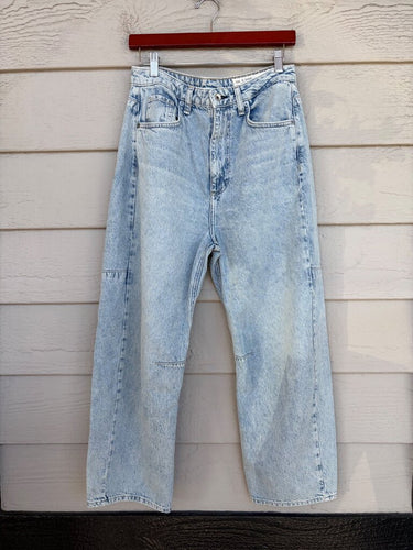 rag & bone Chase High-Rise Barrel Jean Light Wash Size 27 sz 27