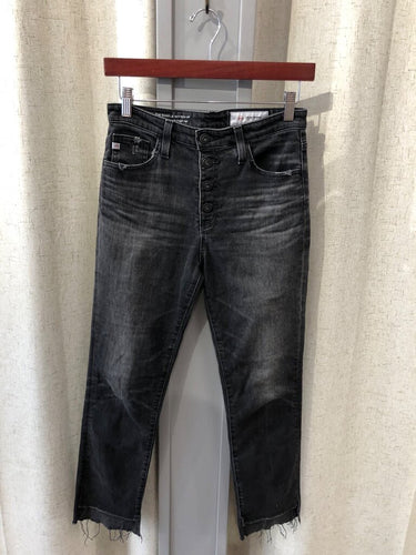 AG Adriano Goldschmied The Isabelle High-Rise Button-Up Straight Crop Jeans sz 26R