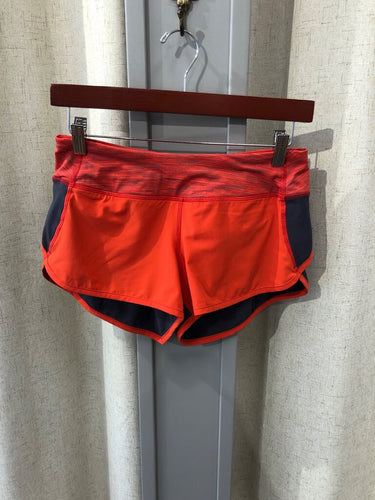 Lululemon Speed Short Orange and Charcoal Grey sz 4