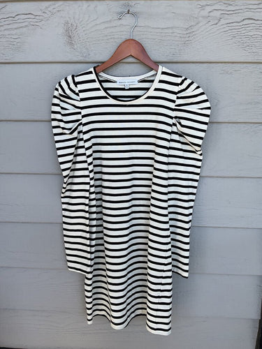 Rebecca Minkoff Striped Puff Sleeve Knit Mini Dress sz XS