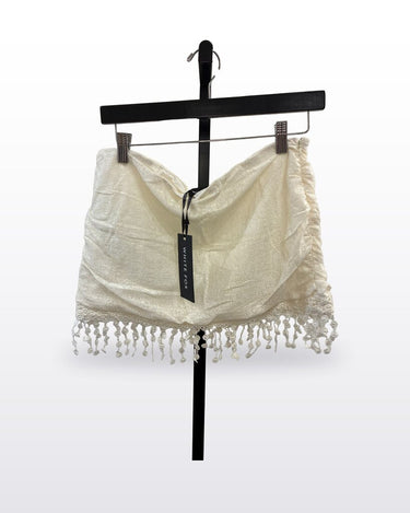 White Fox White Lace Fringe Trim Mini Skirt sz M