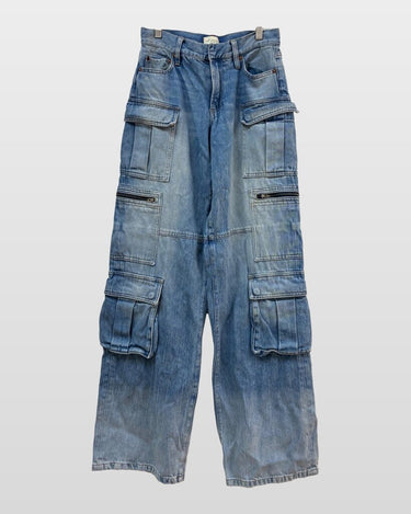 Alice + Olivia Jeans Light Wash Cargo Jeans sz 26