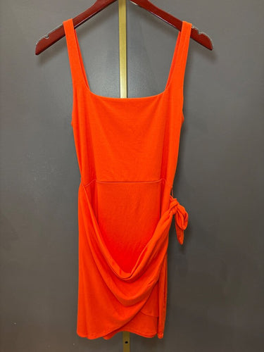 Wilfred Orange Sleeveless Tie-Front Mini Dress sz M