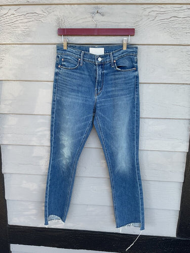 MOTHER Crop Straight Leg Jeans with Raw Step Hem Size 29 sz 29
