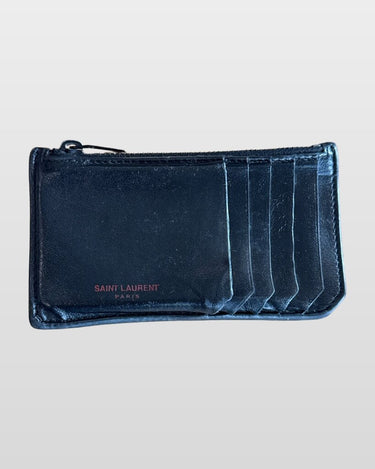 Saint Laurent Paris Leather Fragments Zipped Card Case