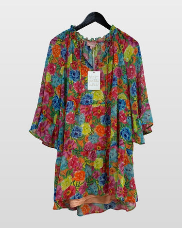 Show Me Your Mumu Floral Tiered Ruffle Mini Dress sz S
