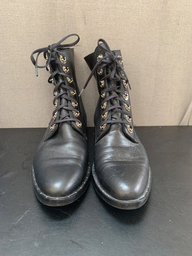 Freda Salvador Black Leather Lace-Up Combat Boots sz 8½