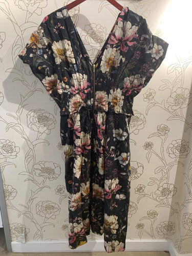 Anthropologie Floral Short-Sleeve Midi Dress sz S