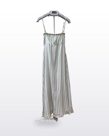 Joah Brown Striped Linen Blend Maxi Dress sz S