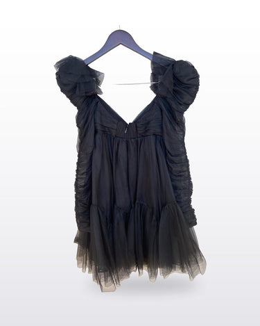 Zimmermann Black Tulle Ruffle Mini Dress sz 1