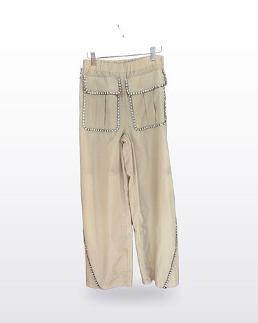 NWT Camila Coelho Rhinestone Embellished Cargo Pants sz XS