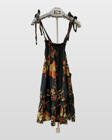 Free People Floral Smocked Tie-Strap Mini Dress sz XS