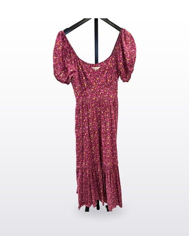 LoveShackFancy Floral Puff Sleeve Tiered Maxi Dress sz 4