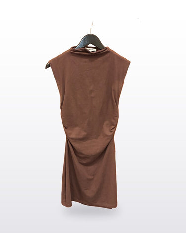 Reformation Brown Ruched Sleeveless Mini Dress sz S