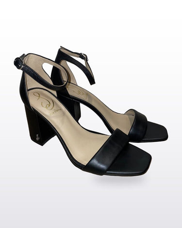 Sam Edelman Black Leather Yaro Block Heel Ankle Strap Sandals sz 8