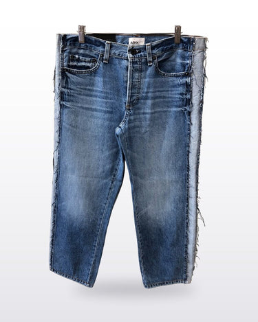 ASKK NY Frayed Side Stripe Straight Leg Jeans sz 28
