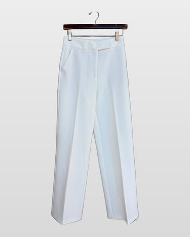 Zara White Wide Leg Tailored Trousers sz XS